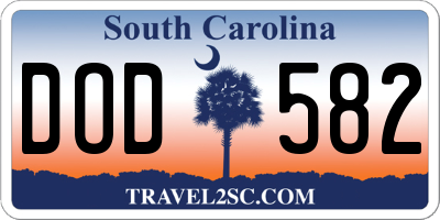 SC license plate DOD582