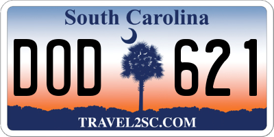 SC license plate DOD621