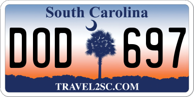 SC license plate DOD697