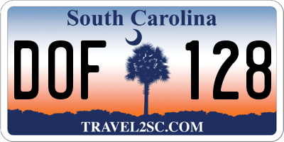 SC license plate DOF128