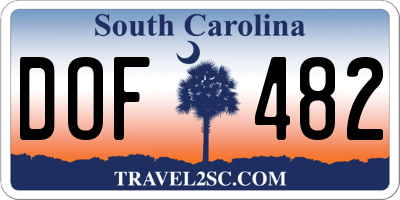 SC license plate DOF482