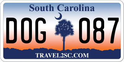 SC license plate DOG087
