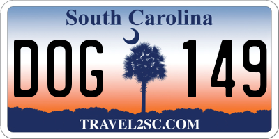 SC license plate DOG149