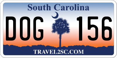 SC license plate DOG156