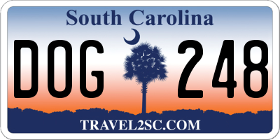 SC license plate DOG248