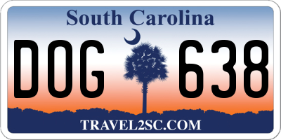 SC license plate DOG638