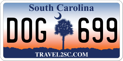 SC license plate DOG699