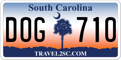 SC license plate DOG710