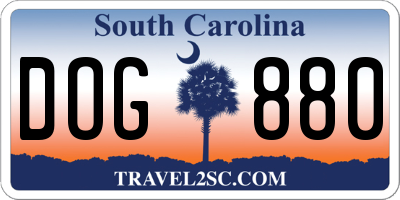 SC license plate DOG880