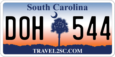 SC license plate DOH544