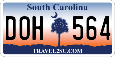 SC license plate DOH564
