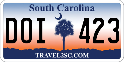 SC license plate DOI423