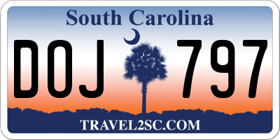 SC license plate DOJ797