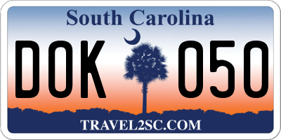 SC license plate DOK050