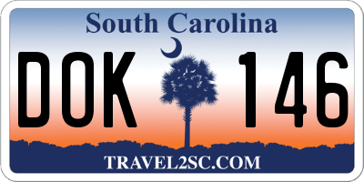 SC license plate DOK146