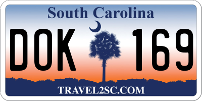 SC license plate DOK169