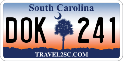 SC license plate DOK241