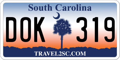 SC license plate DOK319
