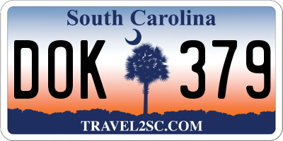 SC license plate DOK379