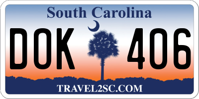 SC license plate DOK406