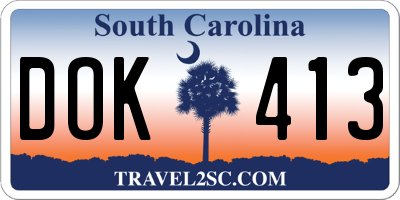 SC license plate DOK413