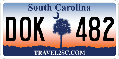SC license plate DOK482