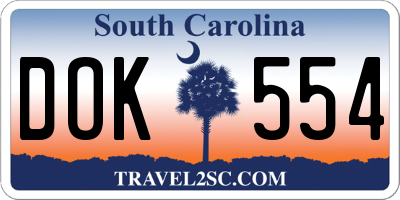 SC license plate DOK554