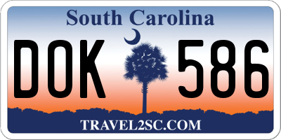 SC license plate DOK586