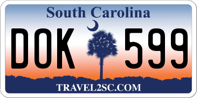 SC license plate DOK599