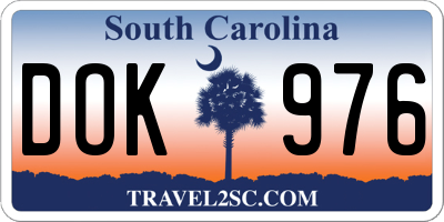 SC license plate DOK976