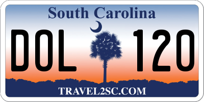 SC license plate DOL120