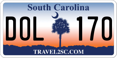 SC license plate DOL170