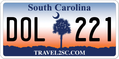 SC license plate DOL221