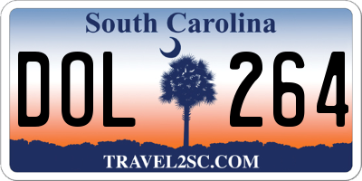 SC license plate DOL264
