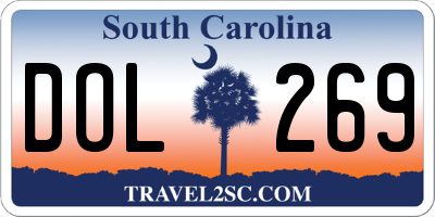 SC license plate DOL269
