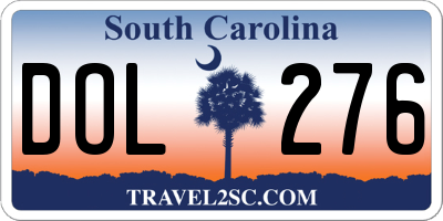 SC license plate DOL276