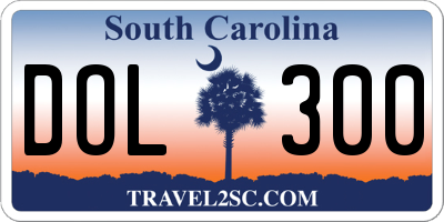 SC license plate DOL300