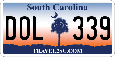 SC license plate DOL339