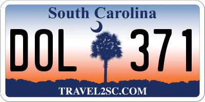 SC license plate DOL371
