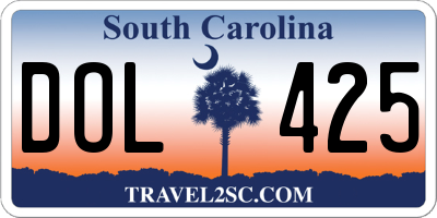 SC license plate DOL425