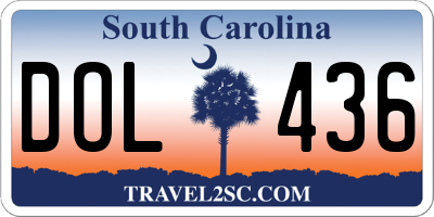 SC license plate DOL436