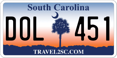 SC license plate DOL451