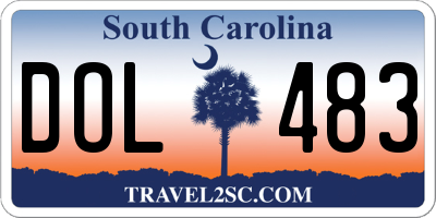 SC license plate DOL483