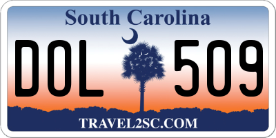 SC license plate DOL509