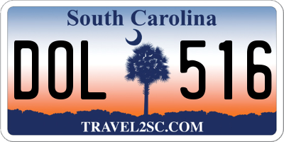 SC license plate DOL516