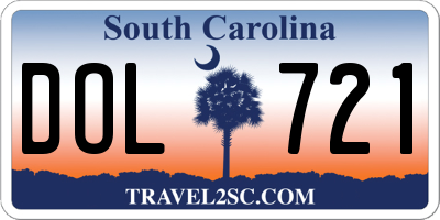 SC license plate DOL721