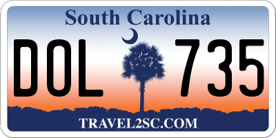 SC license plate DOL735