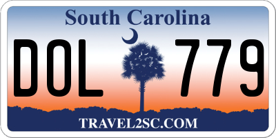 SC license plate DOL779