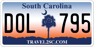 SC license plate DOL795