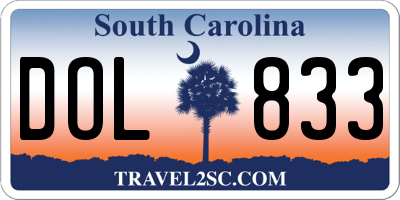 SC license plate DOL833